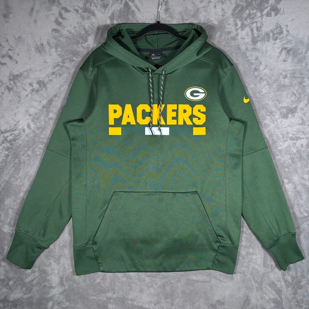 Nike Green Bay Packers NFL On Field Dri Fit Pullover Hoodie Mens M